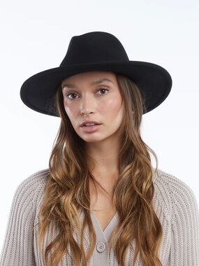 WYETH WOMENS BLACK FELT WOOL RANCHER HAT
